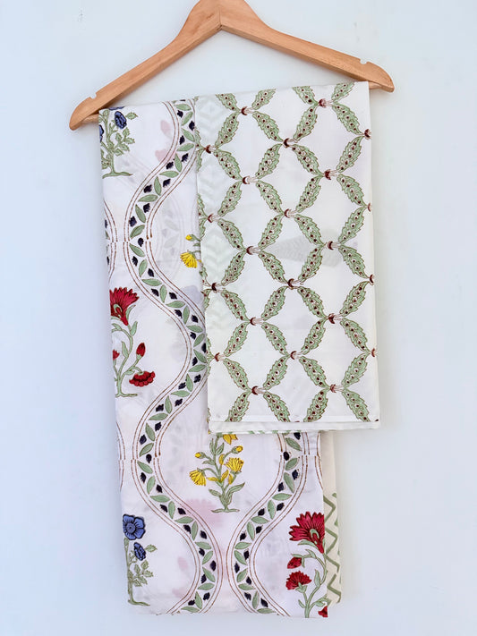 King Size Soft Cotton - Hand Block Bed Sheet