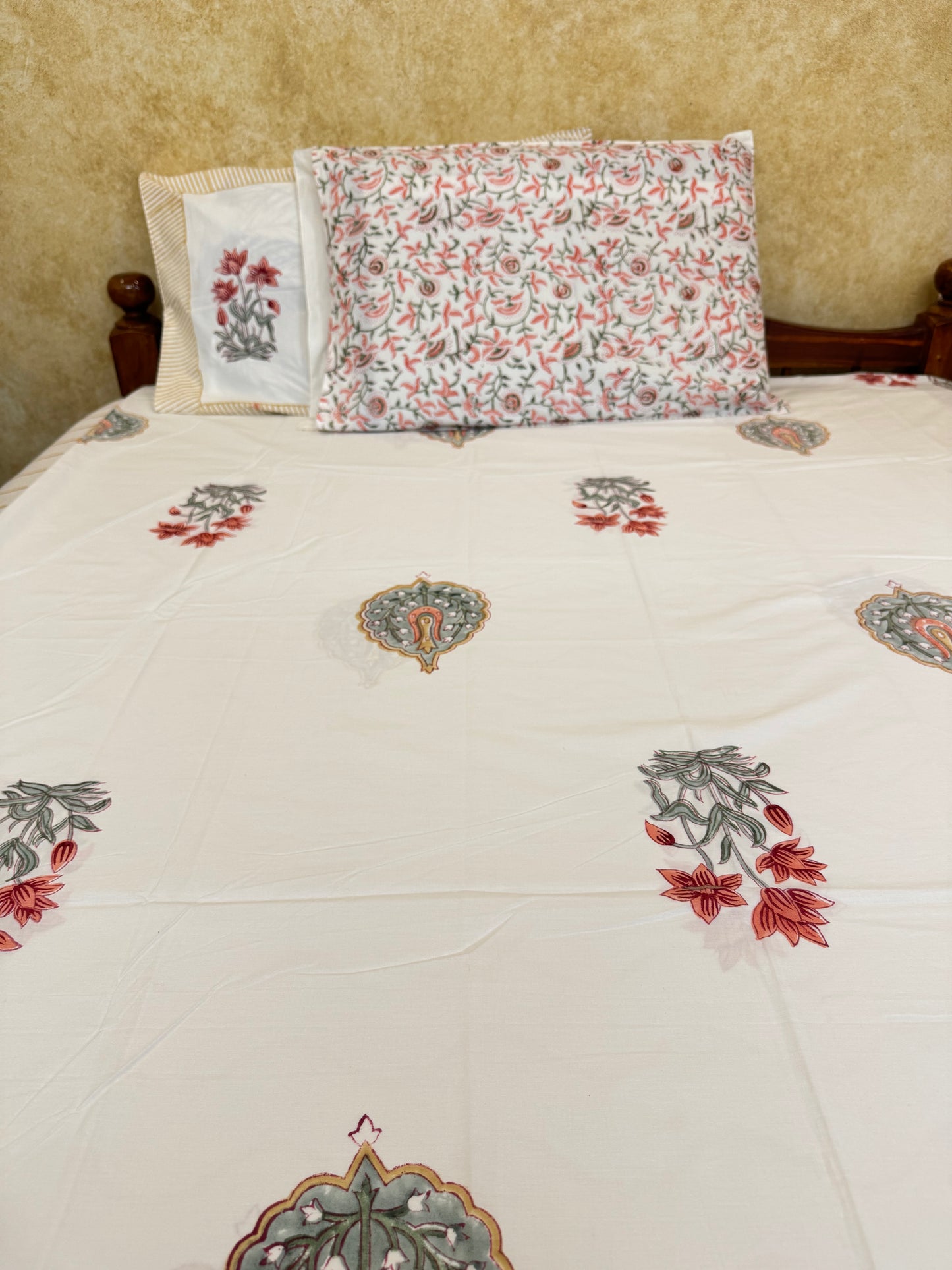 King Size Soft Cotton - Hand Block Bed Sheet